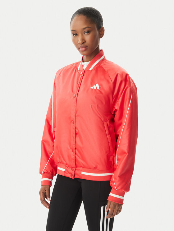 adidas Geacă bomber Stadium JZ6921 Roșu Loose Fit