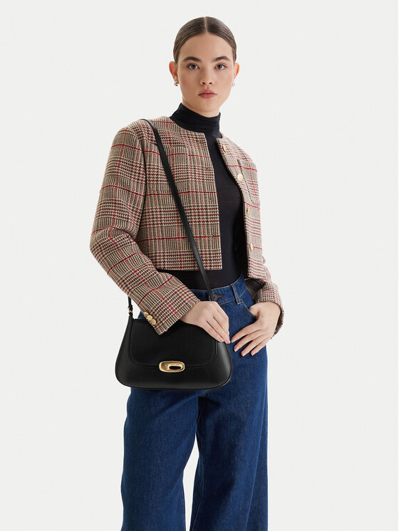 Calvin Klein Дамска чанта Hardware Flap Medium Crossbody LV04F3401G Черен