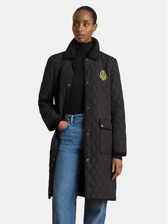 LAUREN RALPH LAUREN Geacă Crested 3/4 Quilt 297P18059001 Negru Regular Fit