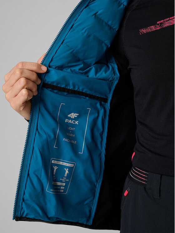 4F 4F Kamizelka TREKKING Turkusowy Slim Fit
