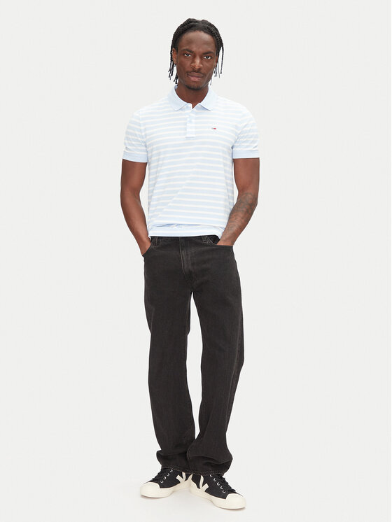 Tommy Jeans Tommy Jeans Polo DM0DM20676 Błękitny Slim Fit