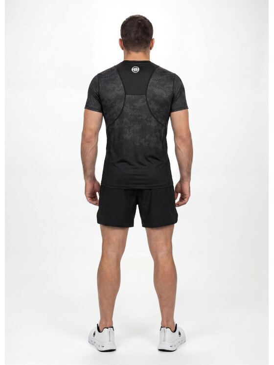 PITBULL PITBULL Koszulka techniczna HEX CAMO HILLTOP Czarny Regular Fit