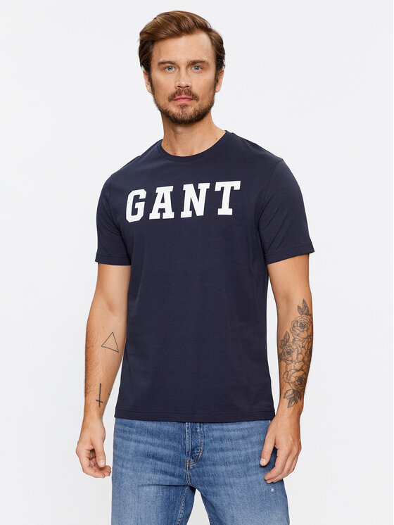 Gant Gant T-Shirt Md. Gant Ss 2003213 Granatowy Regular Fit