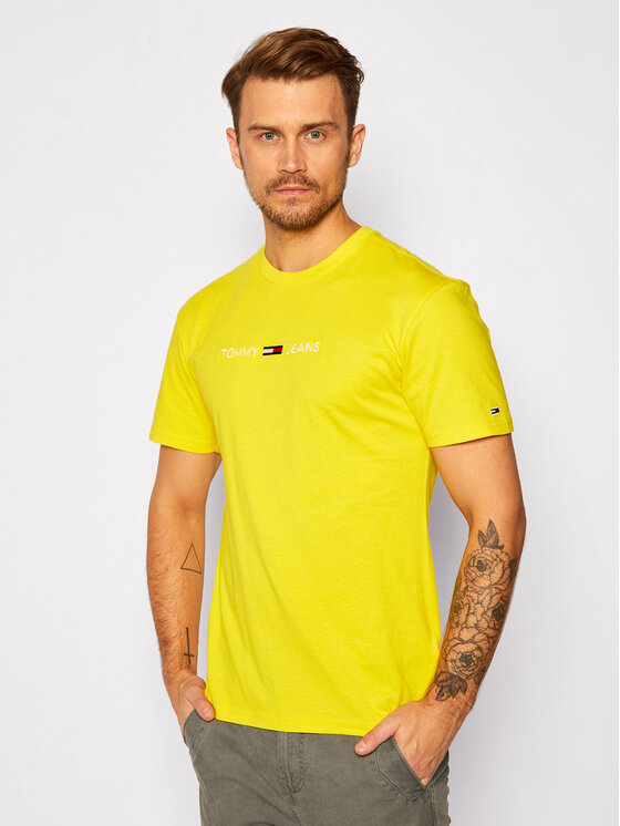 Tommy Jeans T-shirt DM0DM09382 Giallo Regular Fit • Modivo.it