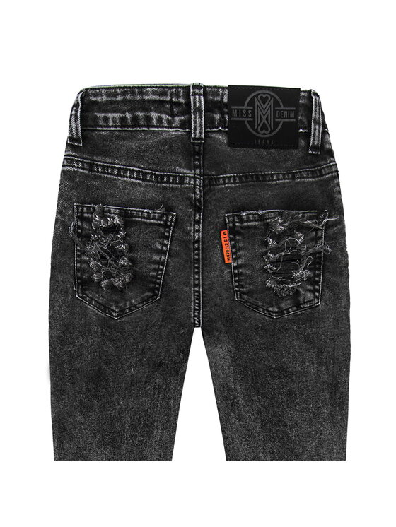 MissDenim MissDenim Jeansy Zip Leg Szary Skinny Fit