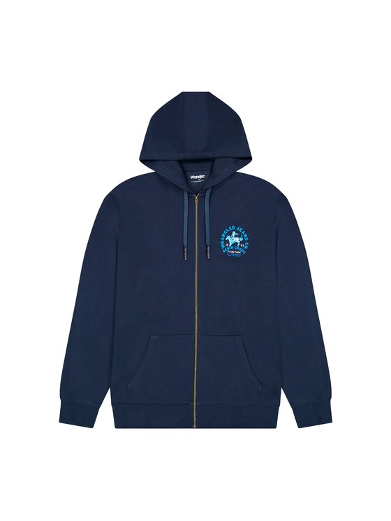 Wrangler Wrangler Felpa GRAPHIC ZIP HOODIE Blu Regular Fit