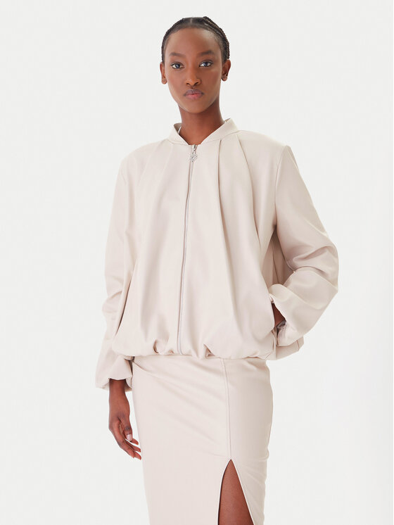 Rinascimento Rinascimento Tehisnahast jope CFC0127530003 Beež Relaxed Fit