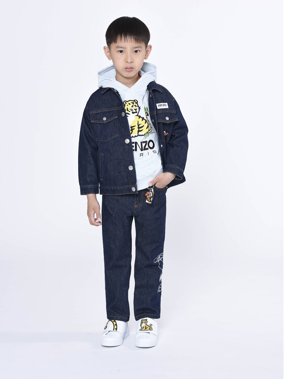 Kenzo Kids Džemperis ar kapuci K25767 S Gaiši zils Regular Fit