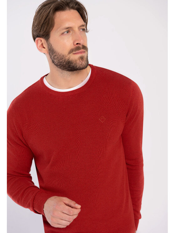 Volcano Volcano Sweter M03161-W24 Czerwony Regular Fit