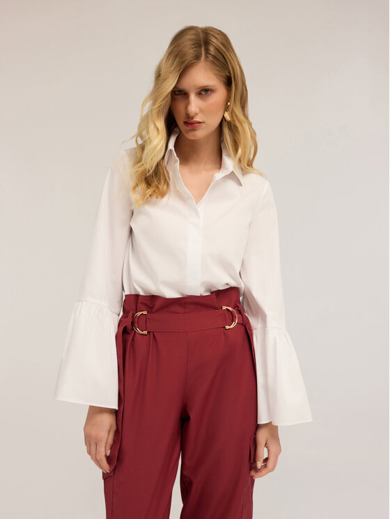 Motivi Motivi Camicia 5257Q000847N011 Bianco Regular Fit