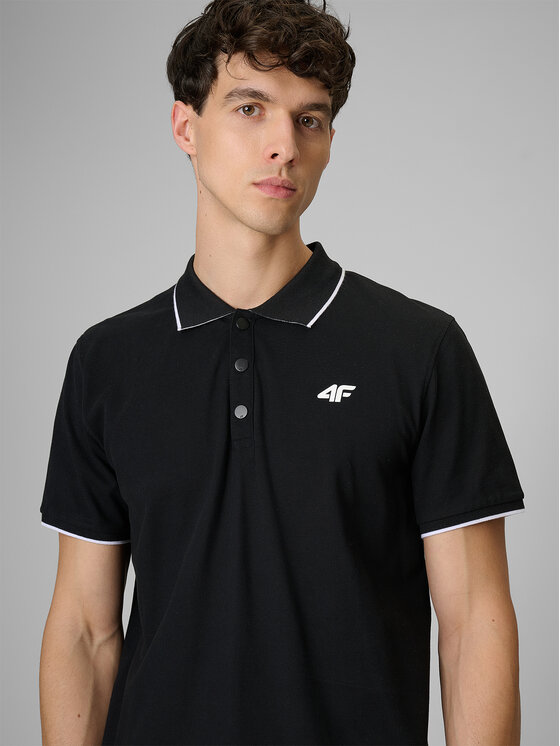 4F 4F Polo COMMERCIAL 12 Czarny Regular Fit