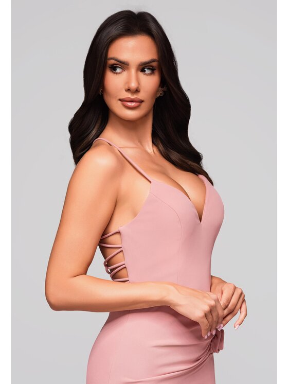 Ombre Ombre Sukienka wieczorowa LA-OM-DLR208 Różowy Regular Fit