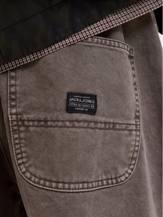 Jack & Jones Jack & Jones Kalhoty z materiálu Alex 12288528 Béžová Baggy Fit