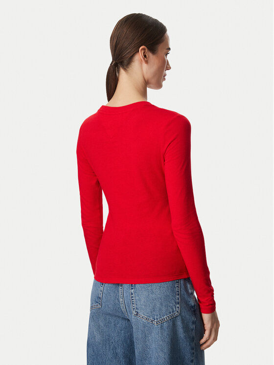 Tommy Jeans Tommy Jeans Halenka Classic Logo DW0DW23248 Červená Slim Fit