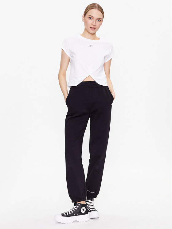 Converse Converse T-krekls Star Chevron Twist 10024546-A02 Balts Cropped Fit