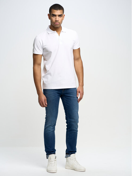 BIG STAR BIG STAR Polo markolinos_101 Biały Basic Fit