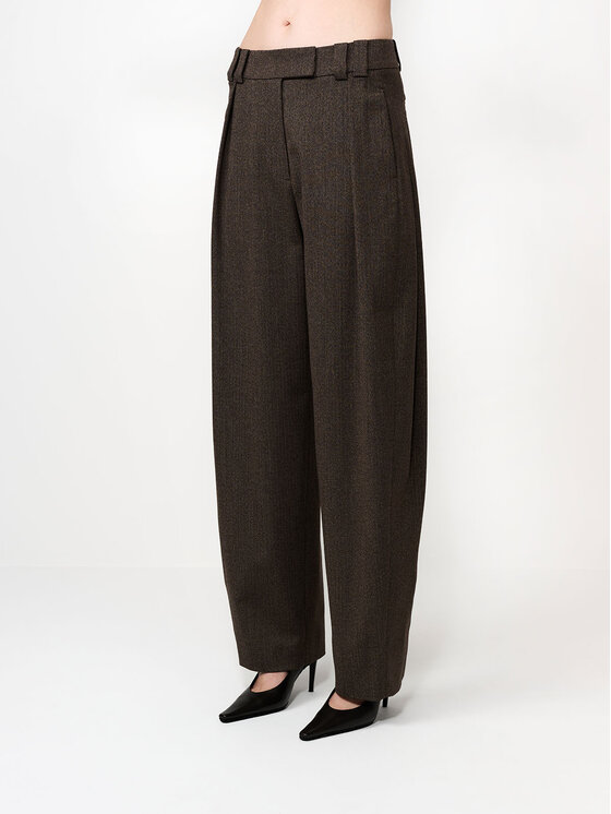La Mania La Mania Spodnie garniturowe RHEA Brązowy Classic Fit