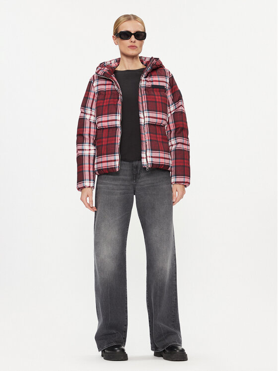 Tommy Hilfiger Tommy Hilfiger Kurtka zimowa New York Tartan WW0WW40233 Czerwony Relaxed Fit