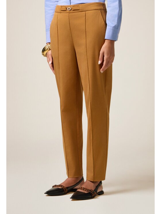 Oltre Oltre Pantaloni di tessuto P734R008768N012 Marrone Regular Fit