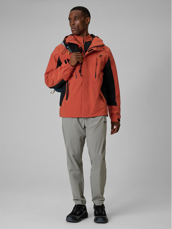 4F 4F Kurtka outdoor TREKKING Pomarańczowy Regular Fit