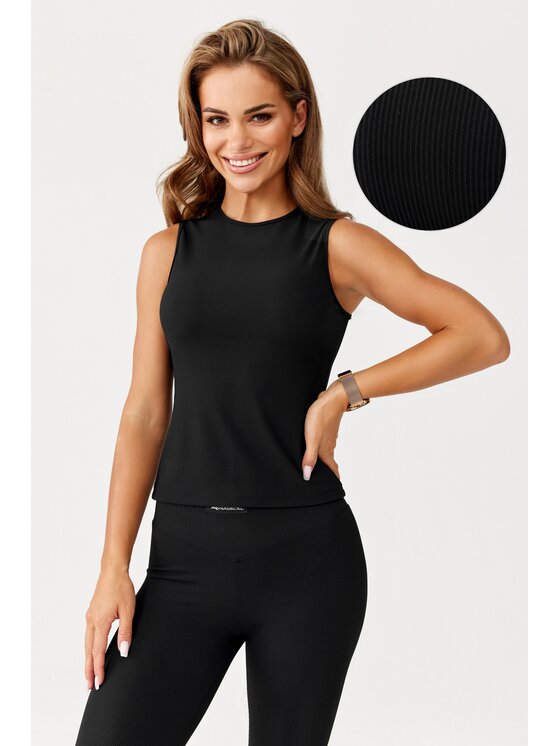 ROUGH RADICAL ROUGH RADICAL Top HARMONY TOP Czarny Slim Fit