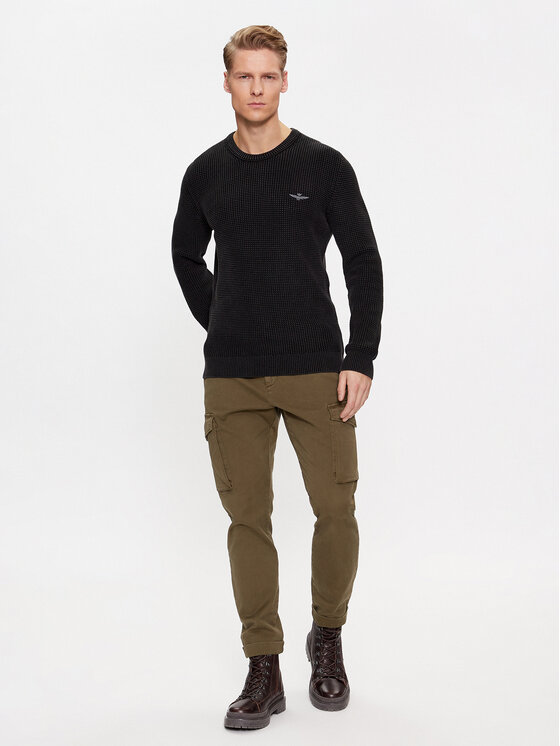 Aeronautica Militare Aeronautica Militare Pulover 232MA1482L512 Črna Regular Fit