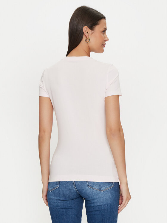 Guess Guess Тишърт Cherry Flower W4YI26 J1314 Розов Slim Fit