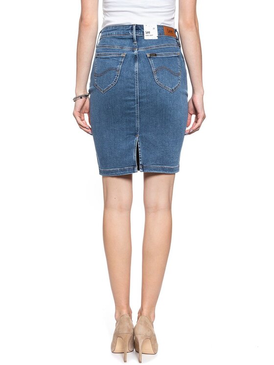 Lee Lee Minigonna PENCIL SKIRT Blu Regular Fit