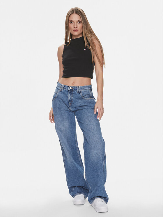 Tommy Jeans Tommy Jeans Top DW0DW17533 Negru Regular Fit