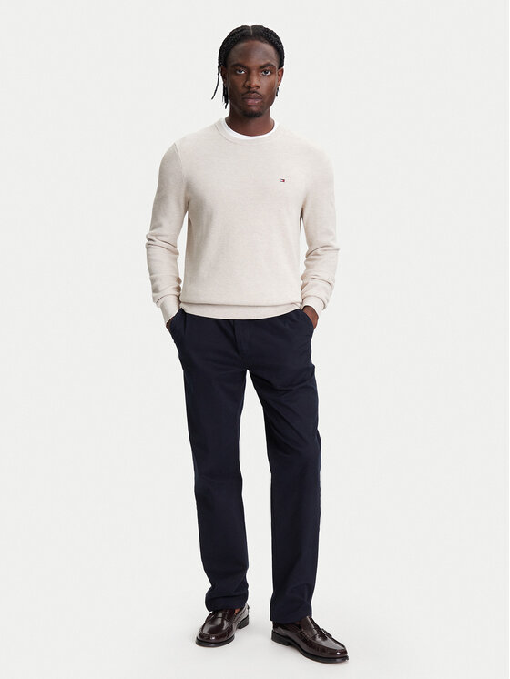 Tommy Hilfiger Tommy Hilfiger Sweter Essential MW0MW36347 Beżowy Regular Fit