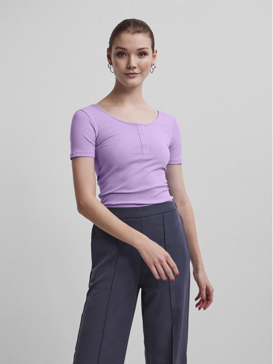 Pieces Blūze 17101439 Violets Slim Fit