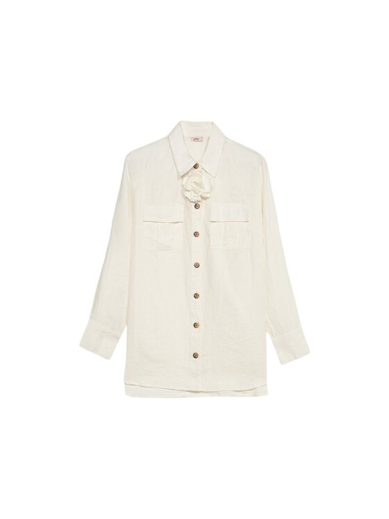 Oltre Oltre Camicia 5197J000751N011 Bianco Over Fit