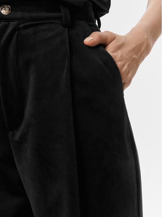 Kontatto Kontatto Pantaloni di tessuto MN2012 Nero Relaxed Fit