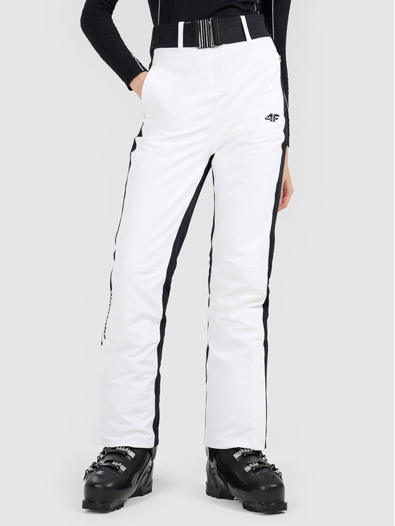 4F 4F Lyžiarske nohavice SKI PERFORMANCE Biela Slim Fit