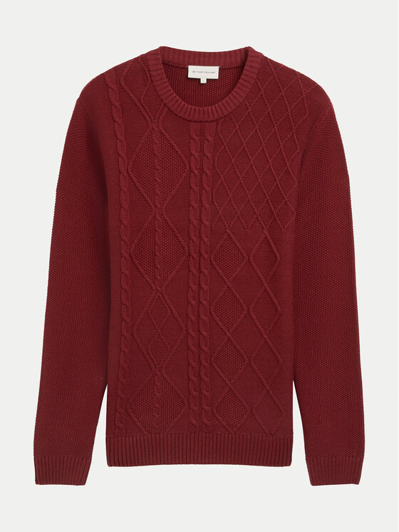Tom Tailor Tom Tailor Sweter 1043343 Czerwony Regular Fit