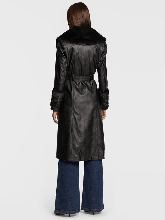 Rinascimento Rinascimento Плащ з екошкіри CFC0110575003 Чорний Regular Fit