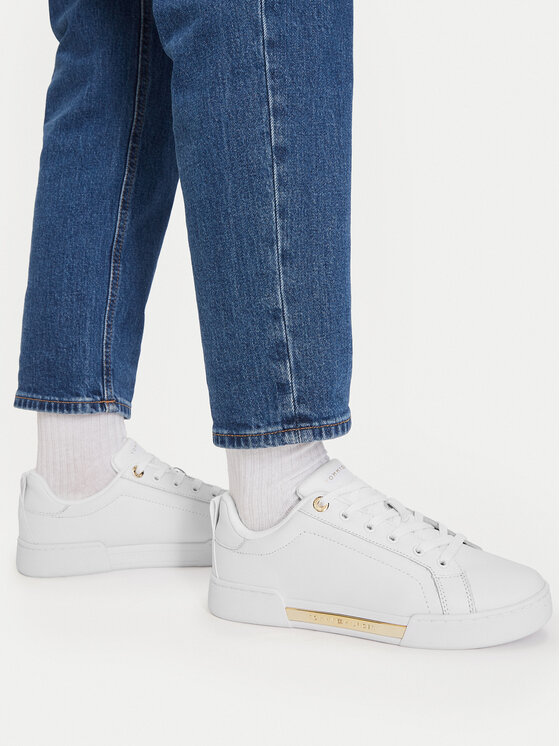 Tommy Hilfiger Tommy Hilfiger Sneakersy Chique Court Sneaker FW0FW07634 Biały