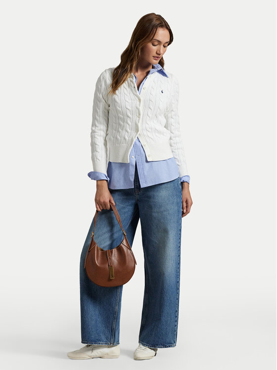 Polo Ralph Lauren Polo Ralph Lauren Pletena jopica 211891643001 Bela Regular Fit