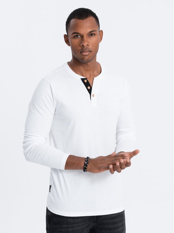 Ombre Ombre S dlouhým rukávem OM-LSCL-0107 Bílá Fitting Fit