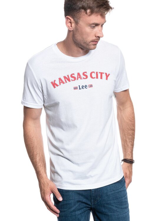 Lee Lee T-shirt KANSAS TEE Bianco Regular Fit