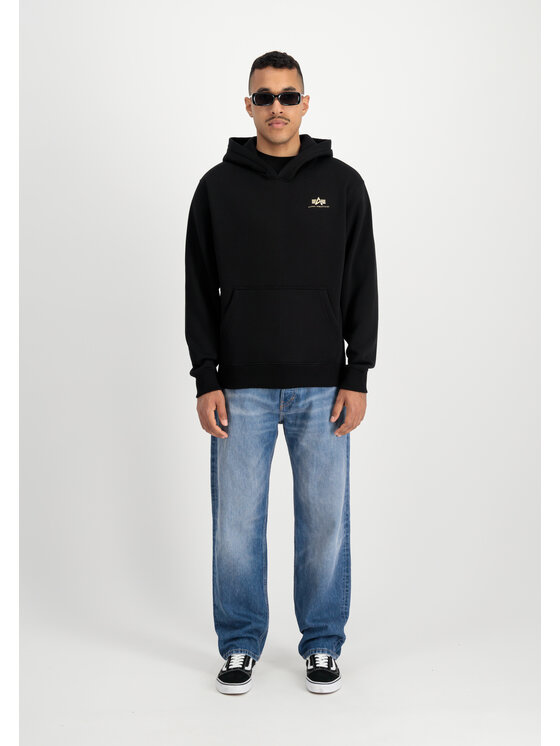 Alpha Industries Alpha Industries Bluza Basic Small Logo TPU Hoodie Czarny Regular Fit