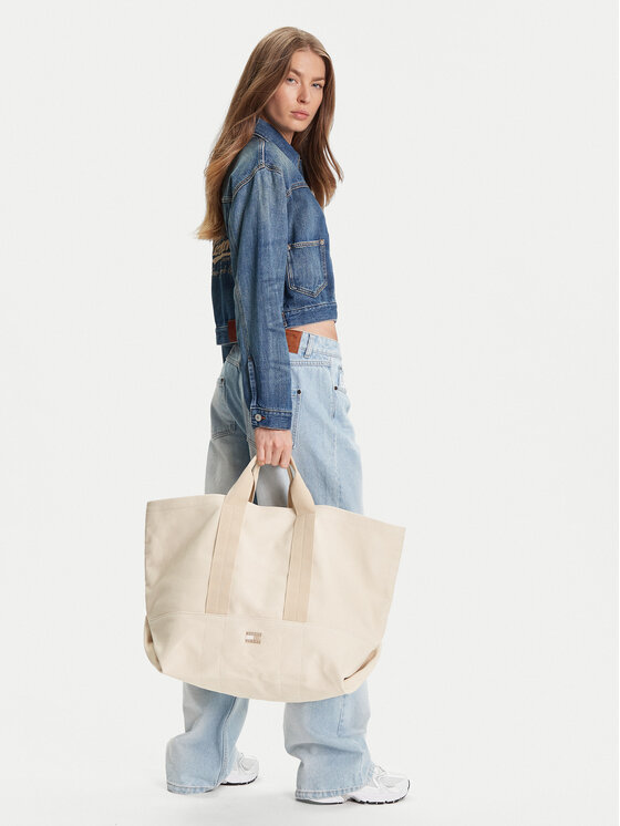 Tommy Jeans Tommy Jeans Τσάντα Tjw Tote Edition Canvas AW0AW17542 Μπεζ