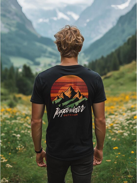 Jigga Wear Jigga Wear T-Shirt Koszulka Z Krótkim Rękawem Męska Czarna Jigga Wear Outdoor L Czarny Regular Fit