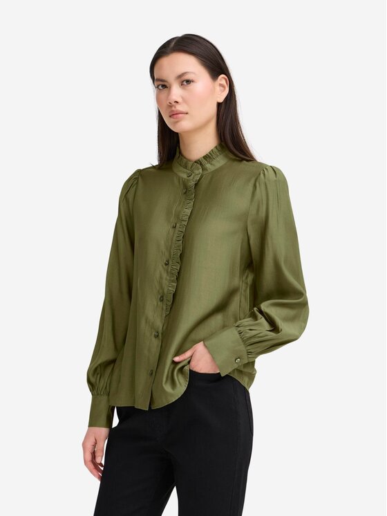 ICHI ICHI Camicia Camicia ihkarlani sh Verde Regular Fit