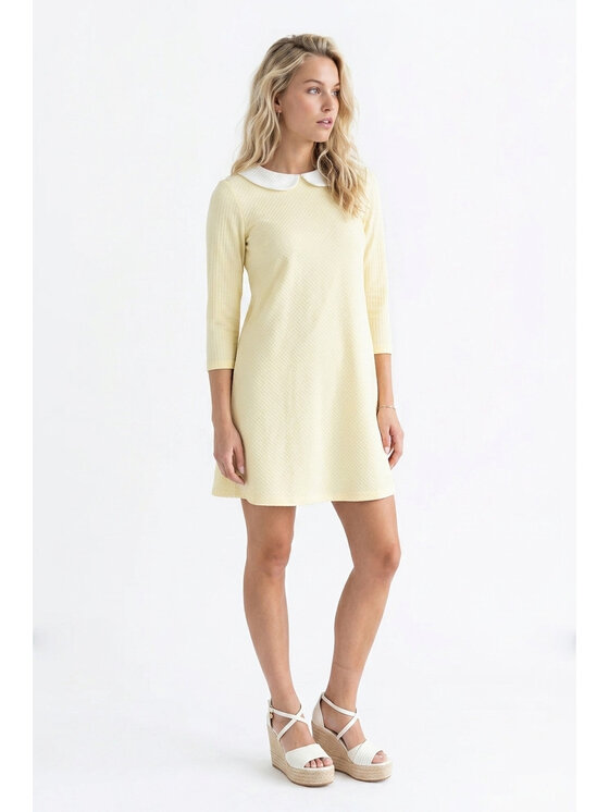 FIGL FIGL Každodenní šaty M1340 Žlutá Loose Fit