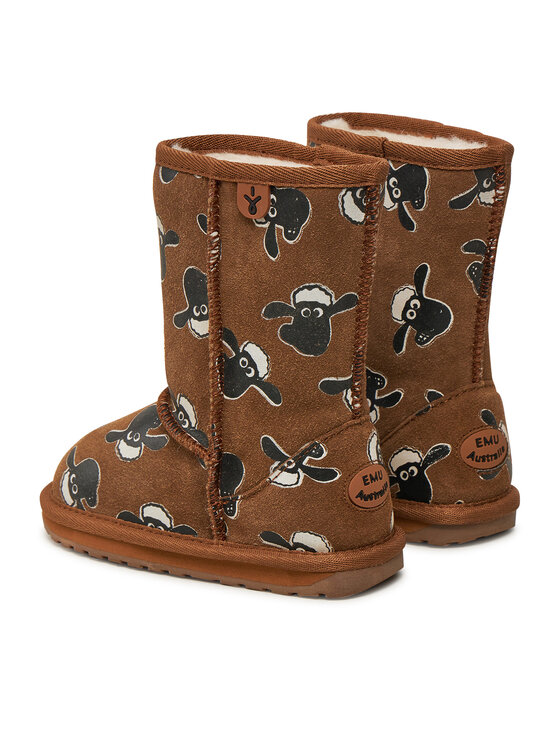EMU Australia EMU Australia Škornji za sneg Shaun The Sheep Print K13107 Rjava