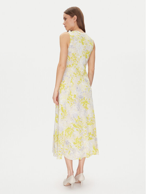Calvin Klein Calvin Klein Suvekleit Print Abstract Ecovero Vn Dress LV044B059G Kollane Regular Fit