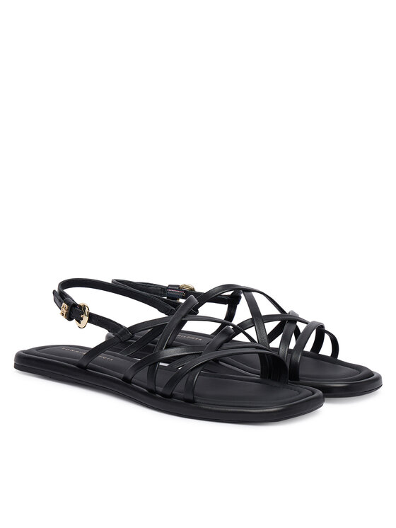 Tommy Hilfiger Tommy Hilfiger Sandale Flat Strappy FW0FW09220 Crna