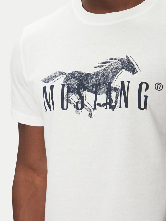 Mustang Mustang T-Shirt Austin 1016492 Biały Regular Fit