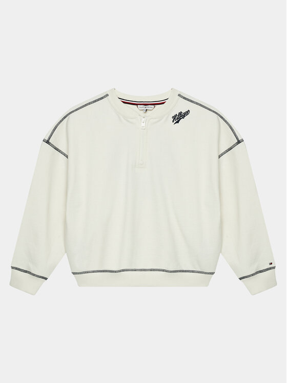 Tommy Hilfiger Tommy Hilfiger Pulóver Hilfiger Script 85 Sweatshirt KG0KG07719 Ekru Regular Fit